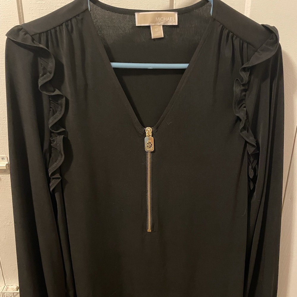 Michael Kors Gold Zippered Blouse